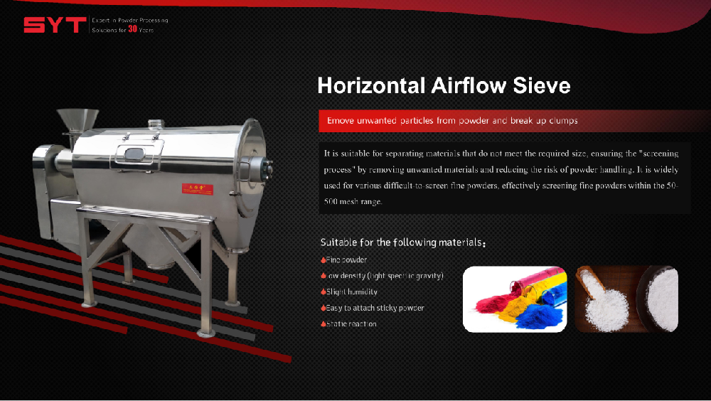 Horizontal airflow sieve